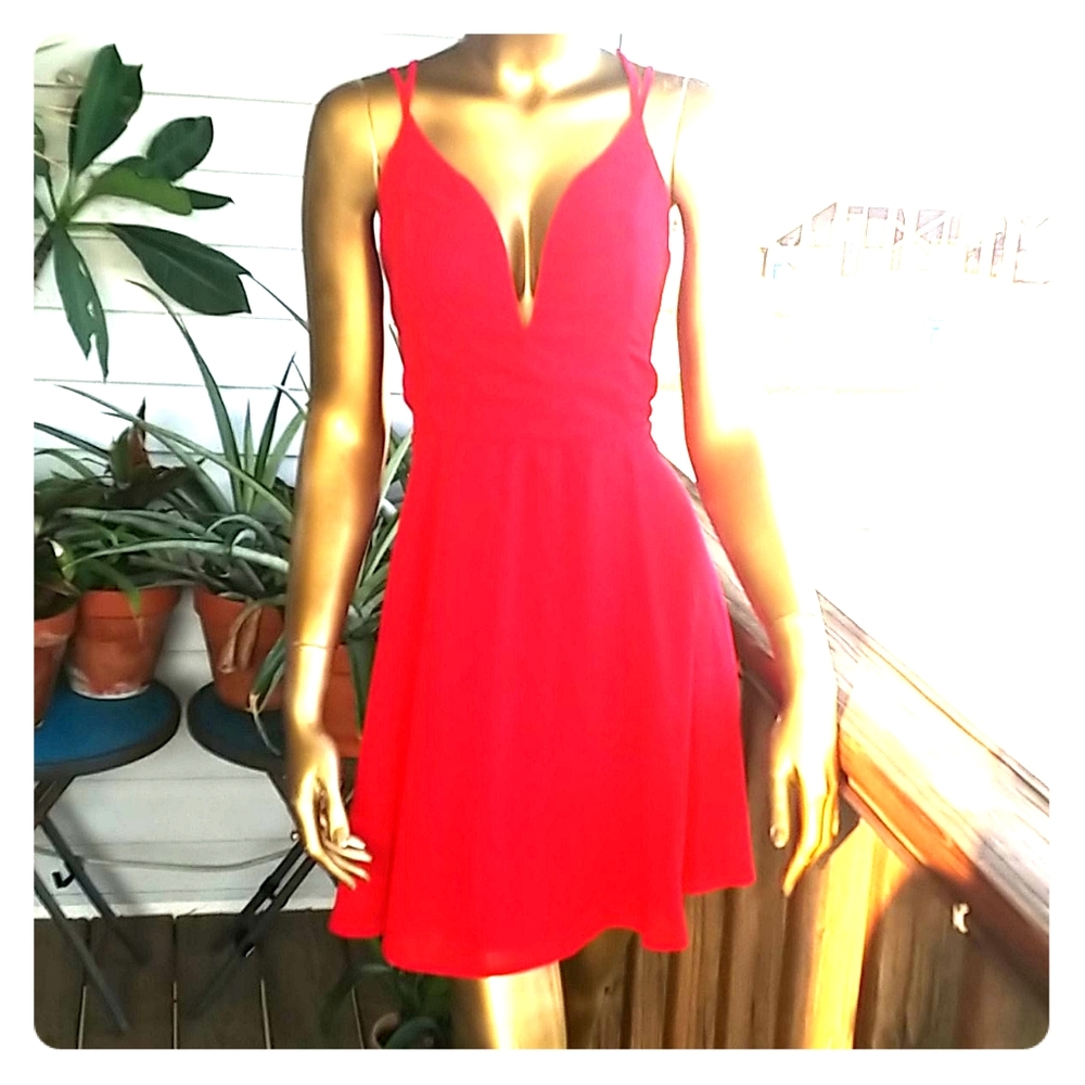 NWOT Deep V Flirty Dress